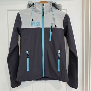 Castle X Womens Barrier Jacket Performance Gear Softshell Coat Grey Turquoise XS